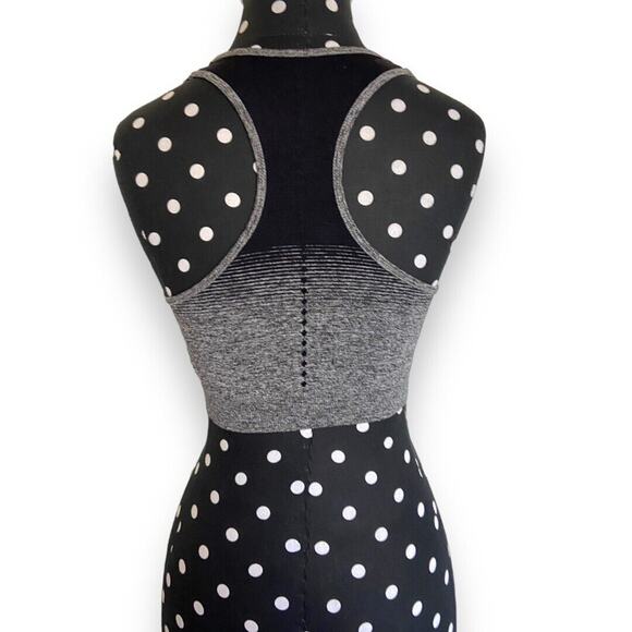 5/$35      Womens Sports Bra Black Gray Size Small Medium Striped Tank - Picture 4 of 5